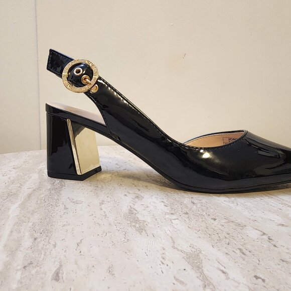 Jones New York Candree Pointed Toe Dress Slin Black Patent 8M -B036 - Picture 5 of 11